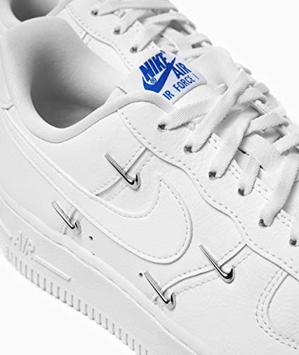 Nike Women's Air Force 1 '07 Shoes, White/Hyper Royal/Black/White, 8.5