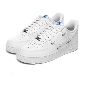 Nike Women's Air Force 1 '07 Shoes, White/Hyper Royal/Black/White, 8.5