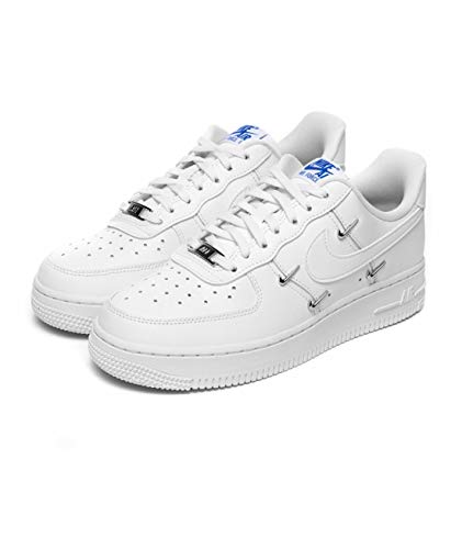 Nike Women's Air Force 1 '07 Shoes, White/Hyper Royal/Black/White, 8.5