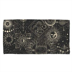 zhimi hand towel absorbent ﻿moon phases towel kitchen fingertip towel soft bath face towel 15x30 inch wash cloths durable for bathroom gym yoga spa beach
