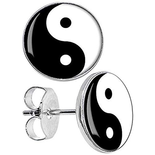 Yin Yang Necklaces for 2 Best Friends with Adjustable Matching Cord Bracelets and Earring Studs for Bff Friendship Valentine's Boyfriend Girlfriend Relationship Gifts(4 Pairs Sets)