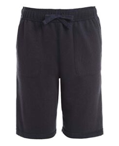izod boys' school uniform sensory-friendly knit short, soft fabric with elastic waist, tagless, flattened seams & pockets, navy, 8
