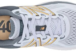 New Balance Women's 840 V5 Running Shoe, Silent Grey/Light Mango, 8 Wide