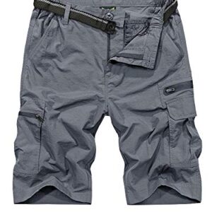 Jessie Kidden Mens Outdoor Casual Elastic Waist Lightweight Water Resistant Quick Dry Fishing Hiking Shorts (6222 Grey 36)