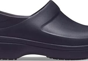 Crocs Women's Neria Pro II LiteRide Clog | Slip Resistant Work Shoes, Black, 8