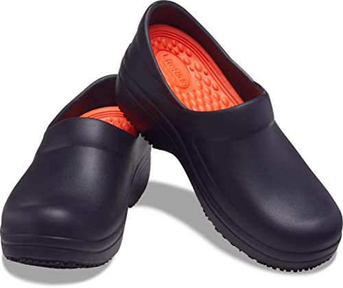 Crocs Women's Neria Pro II LiteRide Clog | Slip Resistant Work Shoes, Black, 8