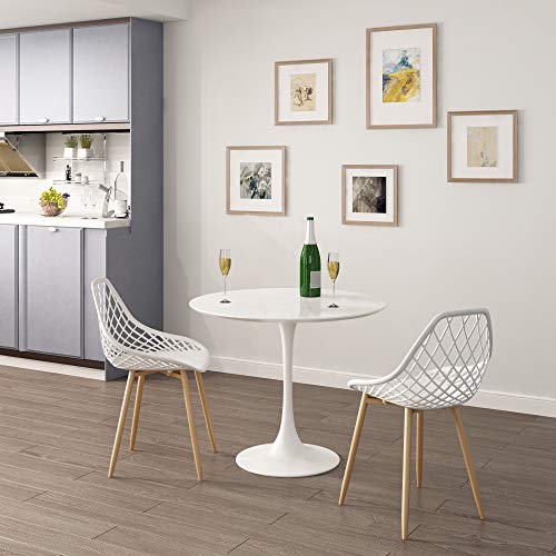 Jamesdar Kurv 3-Piece Café Dining Set, White/Natural