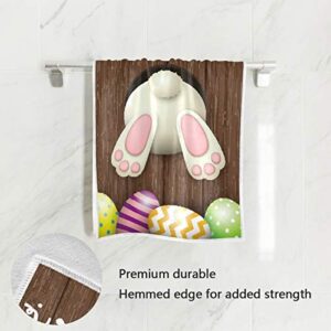 QUGRL Funny Easter Bunny Hand Towels Eggs Hunter Soft Quality Premium Washcloths Kitchen Dish Towels Bathroom Decor for Guest Hotel Spa Gym Sport 30 x 15 inches