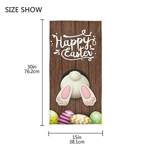 QUGRL Funny Easter Bunny Hand Towels Eggs Hunter Soft Quality Premium Washcloths Kitchen Dish Towels Bathroom Decor for Guest Hotel Spa Gym Sport 30 x 15 inches