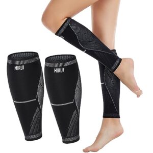 hirui calf compression sleeves for men women leg compression socks 20-30mmhg for shin splint varicose vein calf pain relief, great for runner mtb travel nurse waiter, medical/athletic fit (black, xl)