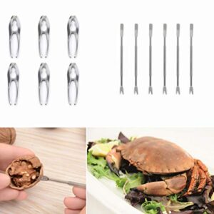 DOITOOL Metal Forks Metal Forks Metal Forks 12pcs Seafood Crackers Tools Crab Leg Tools Stainless Steel Seafood Crackers Forks Nut Set Household Tool Set Household Tool Set Household Tool Set