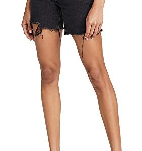 Levi's Women's Premium 501 Mid Thigh Short, Lunar Black, 27