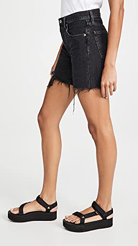 Levi's Women's Premium 501 Mid Thigh Short, Lunar Black, 27