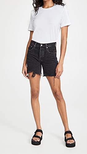 Levi's Women's Premium 501 Mid Thigh Short, Lunar Black, 27