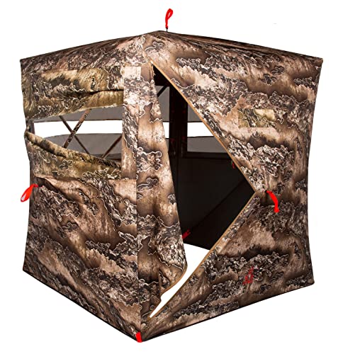 Primal Treestands Wraith 270 Deluxe Blind - 270 Degree One-Way, See-Through Pop-Up Tent 3 Person, Premium Hunting Gear Sporting Good