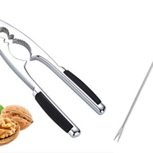 Nutcrackers Walnut Pecan Nut Cracker Heavy Duty Shell Cracker Seafood Walnut Opener Tool with Non-Slip Handle and 1 Pick