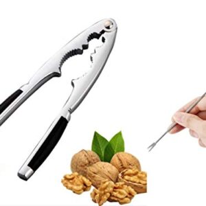 Nutcrackers Walnut Pecan Nut Cracker Heavy Duty Shell Cracker Seafood Walnut Opener Tool with Non-Slip Handle and 1 Pick