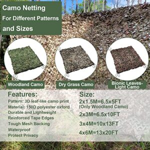 iunio Camo Netting, Camouflage Netting, with Mesh Backing, Military Nets, Army Sunshade Net, Lightweight, Durable, for Hunting, Duck Blind, Car Cover, Photograph, Party Decoration,Camping