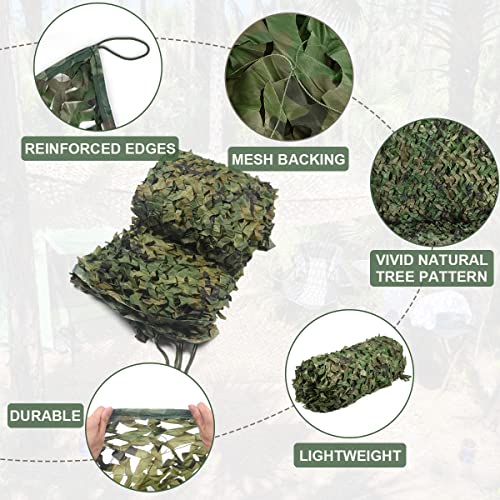 iunio Camo Netting, Camouflage Netting, with Mesh Backing, Military Nets, Army Sunshade Net, Lightweight, Durable, for Hunting, Duck Blind, Car Cover, Photograph, Party Decoration,Camping