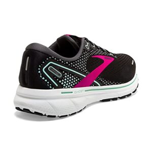 Brooks Women's Ghost 14 Neutral Running Shoe - Black/Pink/Yucca - 8.5 Medium