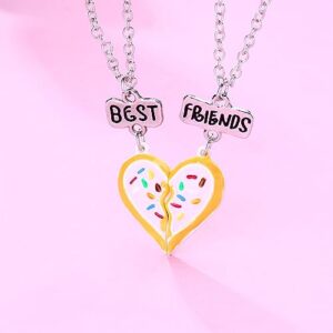 TTPAIAI 30 Best Friends Half Heart Pendant Necklace for Girls, Best Friend Jewelry,Friendship Gift Girls BFF Necklaces-Love (Silver Heart)