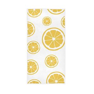 cooldeer lemon yellow towels cotton hand towels,30" x 15" inches fruit pattern washcloth super soft & absorbent lightweight polyester bath towels for home bathroom hotel gym swim spa pool