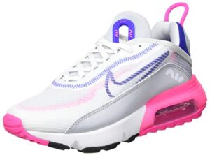 nike women's mid-top trainers running shoe, white concord pink blast pure platinum, 7.5