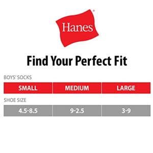 Hanes boys Super Value 20-pair Super No Show athletic socks, Assorted, 8 US