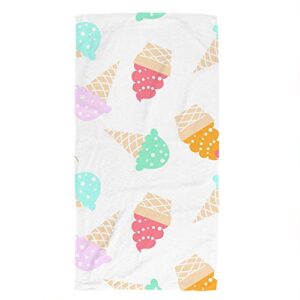 face towel hand cloth terry towels washcloth ice cream cone waffle seamless bath decor gift for hotel-spa-kitchen multi-purpose,soft,quick-dry 30 x 15 inch