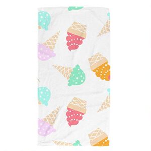 Face Towel Hand Cloth Terry Towels Washcloth Ice Cream Cone Waffle Seamless Bath Decor Gift for Hotel-Spa-Kitchen Multi-Purpose,Soft,Quick-Dry 30 X 15 inch