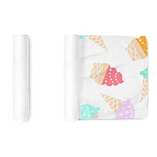 Face Towel Hand Cloth Terry Towels Washcloth Ice Cream Cone Waffle Seamless Bath Decor Gift for Hotel-Spa-Kitchen Multi-Purpose,Soft,Quick-Dry 30 X 15 inch