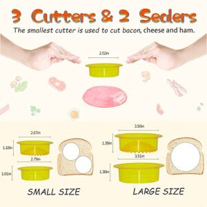 HiYZ Sandwich Cutter and Sealer - 5 PCS Decruster Sandwich Maker - Peanut Butter and Jelly Crustless Sandwich Bread Pancake Maker Cookie Cutter for Kids Children Boys Girls