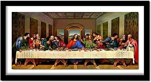 shuizemu Stamped Cross Stitch Kits Beginners Embroidery-Last Supper Jesus -11CT Pre-Printed Cross Stiching Supplies DIY Needlepoint Handicraft Crochet Gift Kit for Home Decor(16x20 inch)