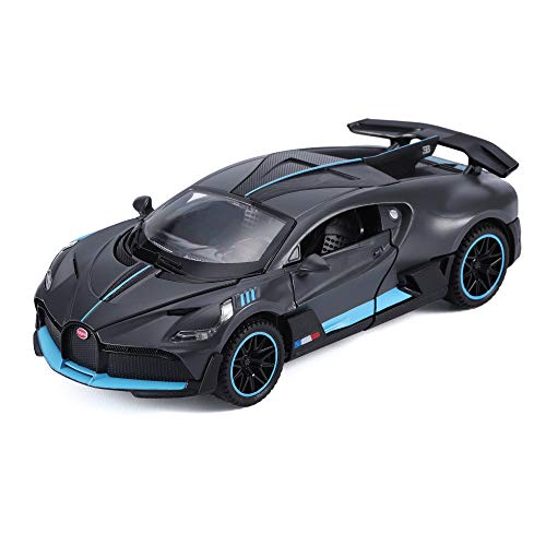 haomsj Bugatti Divo Diecast Metal Model Cars for Boy Toys Age 3-12 Pull Back Vehicles with Music Doors and Hood Can Be Opened(Gray)