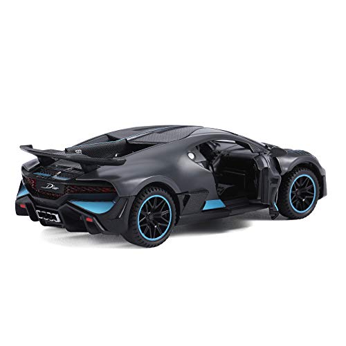 haomsj Bugatti Divo Diecast Metal Model Cars for Boy Toys Age 3-12 Pull Back Vehicles with Music Doors and Hood Can Be Opened(Gray)