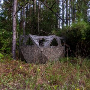 Primos Hunting DoubleBull 3-Panel Stakeout Blind with Surroundview 5 Shoot Through Ports in Mossy Oak Bottomland Camo 65165