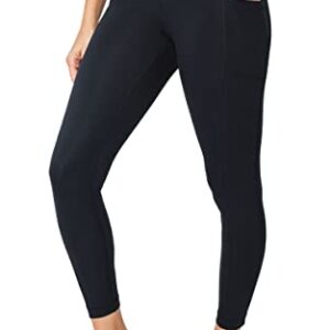 Yogalicious Lux High Waist Elastic Free Side Pocket Ankle Legging - Black - Medium