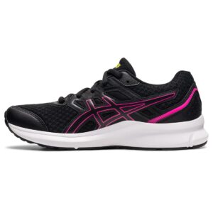 asics women's jolt 3 running shoes, 8.5, black/hot pink