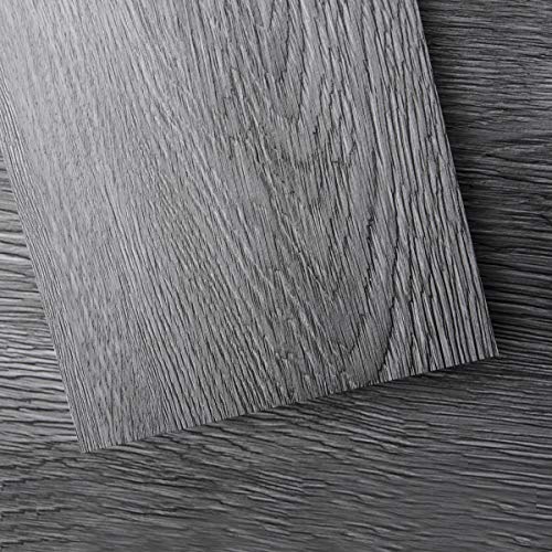 Art3d Peel and Stick Floor Tile Vinyl Wood Plank 36-Pack 54 Sq.Ft, Deep Gray, Rigid Surface Hard Core Easy DIY Self-Adhesive Flooring