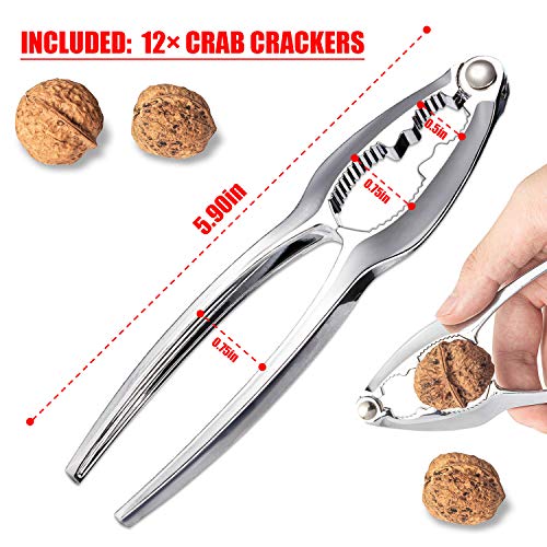 Nut Crackers for Crab Legs, Lobster Crackers, Heavy Duty Seafood Cracker Tools, Nut Cracker Set, 12 PACK