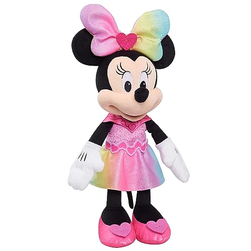 Disney Junior Minnie Mouse Sparkle and Sing Minnie Mouse, 13 Inch Feature Plush with Lights and Sounds, by Just Play
