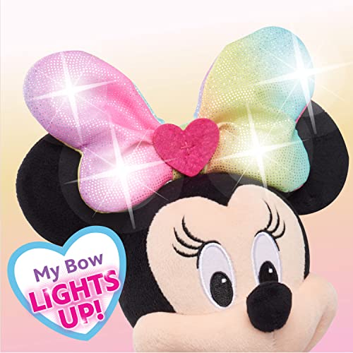 Disney Junior Minnie Mouse Sparkle and Sing Minnie Mouse, 13 Inch Feature Plush with Lights and Sounds, by Just Play