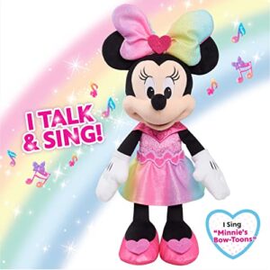 Disney Junior Minnie Mouse Sparkle and Sing Minnie Mouse, 13 Inch Feature Plush with Lights and Sounds, by Just Play