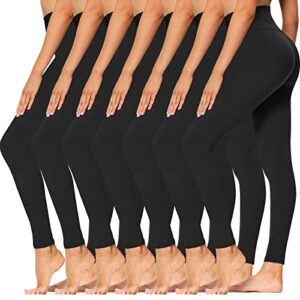 syrinx 7 pack high waisted leggings for women - buttery soft tummy control yoga pants for workout running
