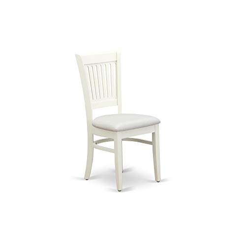 East West Furniture DLVA5-LWH-C Dublin 5 Piece Set for 4 Includes a Round Table with Dropleaf and 4 Fabric Kitchen Dining Chairs, 42x42 Inch, Linen White