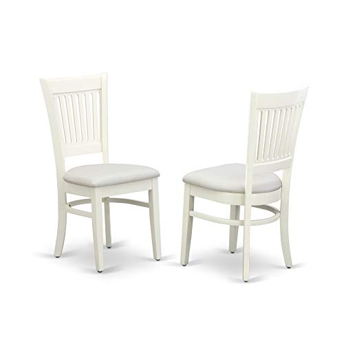 East West Furniture DLVA5-LWH-C Dublin 5 Piece Set for 4 Includes a Round Table with Dropleaf and 4 Fabric Kitchen Dining Chairs, 42x42 Inch, Linen White