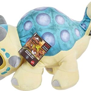 Jurassic World: Camp Cretaceous Plush Baby Dinosaur Bumpy with Sound, 15-Inch Floppy Soft Toy Ankylosaurus with Weighted Feet