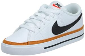 nike women's court legacy sneaker, white/desert ochre/team orange/black, 7.5