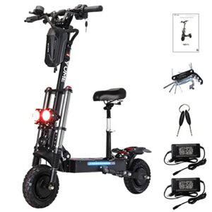 m yume scooter y10 adult electric scooter double suspensions dual motor 23.4ah battery 52v 2400w 40 mph 40 miles fast sports scooter 10" off road 330lbs max load folding scooter
