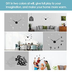 FERRISA Frameless DIY Wall Clock, 3 in 1 Large 3D Frameless Wall Clock 47 Inch, 3D DIY Wall Clock for Living Room Bedroom Office Decor Wall Decor